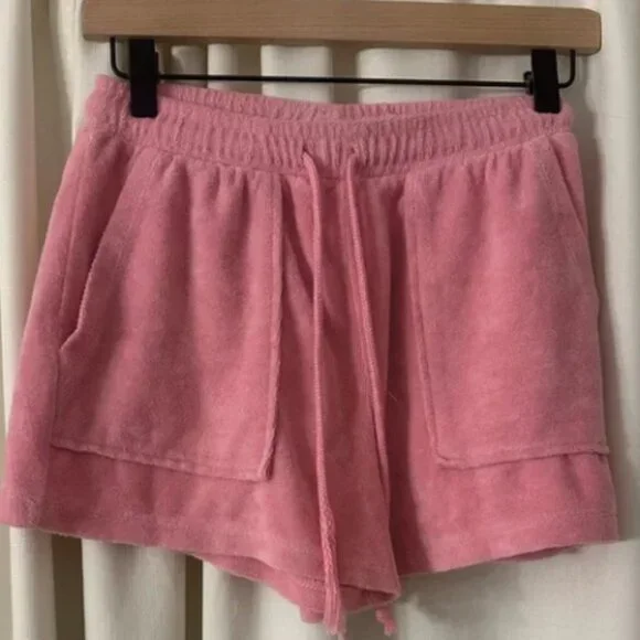 Zara Shorts Medium pink terry cloth shorts Terry Toweling - Picture 1 of 2